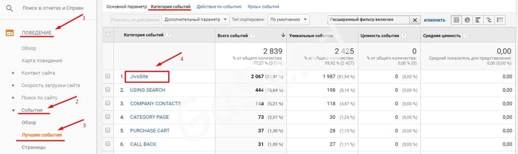  Google Analytics  JivoSite  CallBackHunter